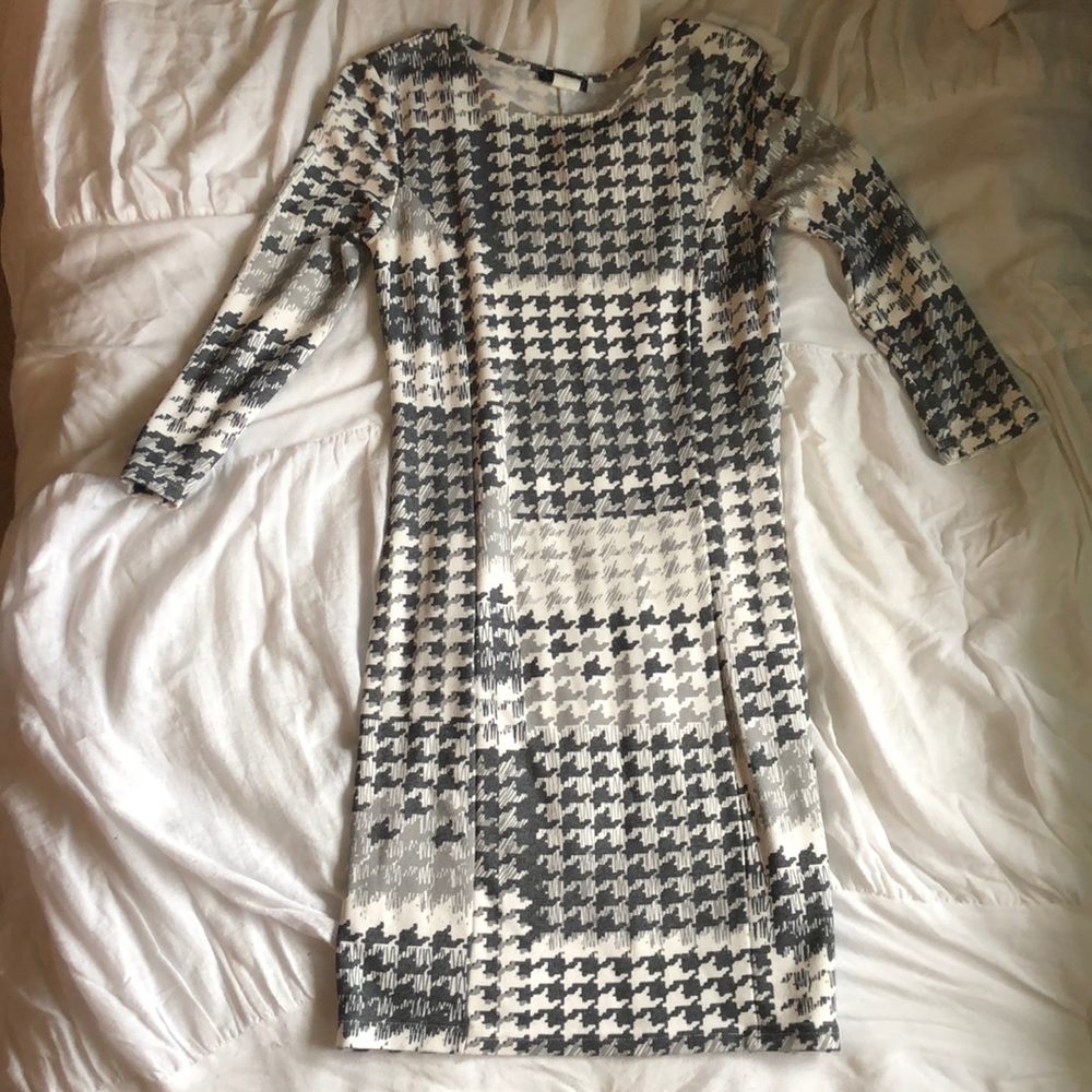 Venus Gray Houndstooth Mini Dress
